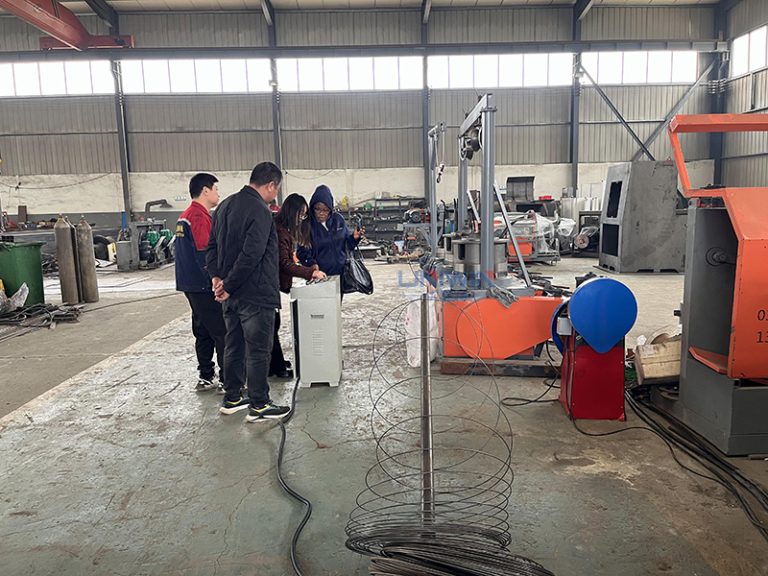 Nigeria customer visit straight wire drawing machine factory