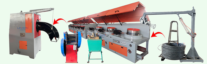 Uniwin wire drawing machine for wire processing line